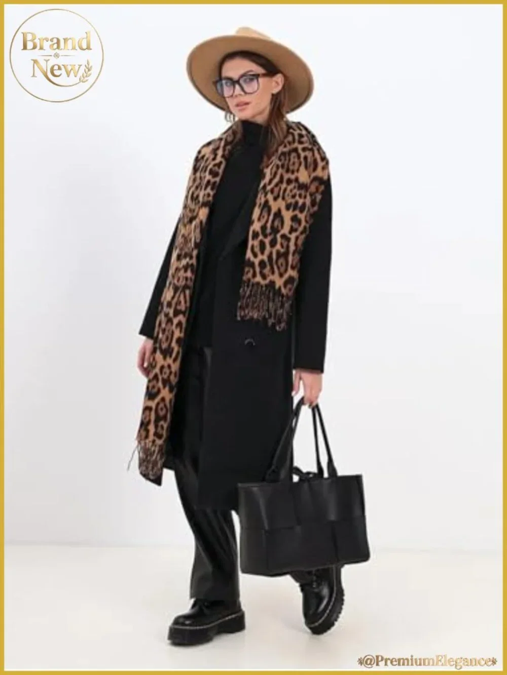 Leopard Print Winter Scarf Shawl Wrap Large Thick Polyester Neck Warmer